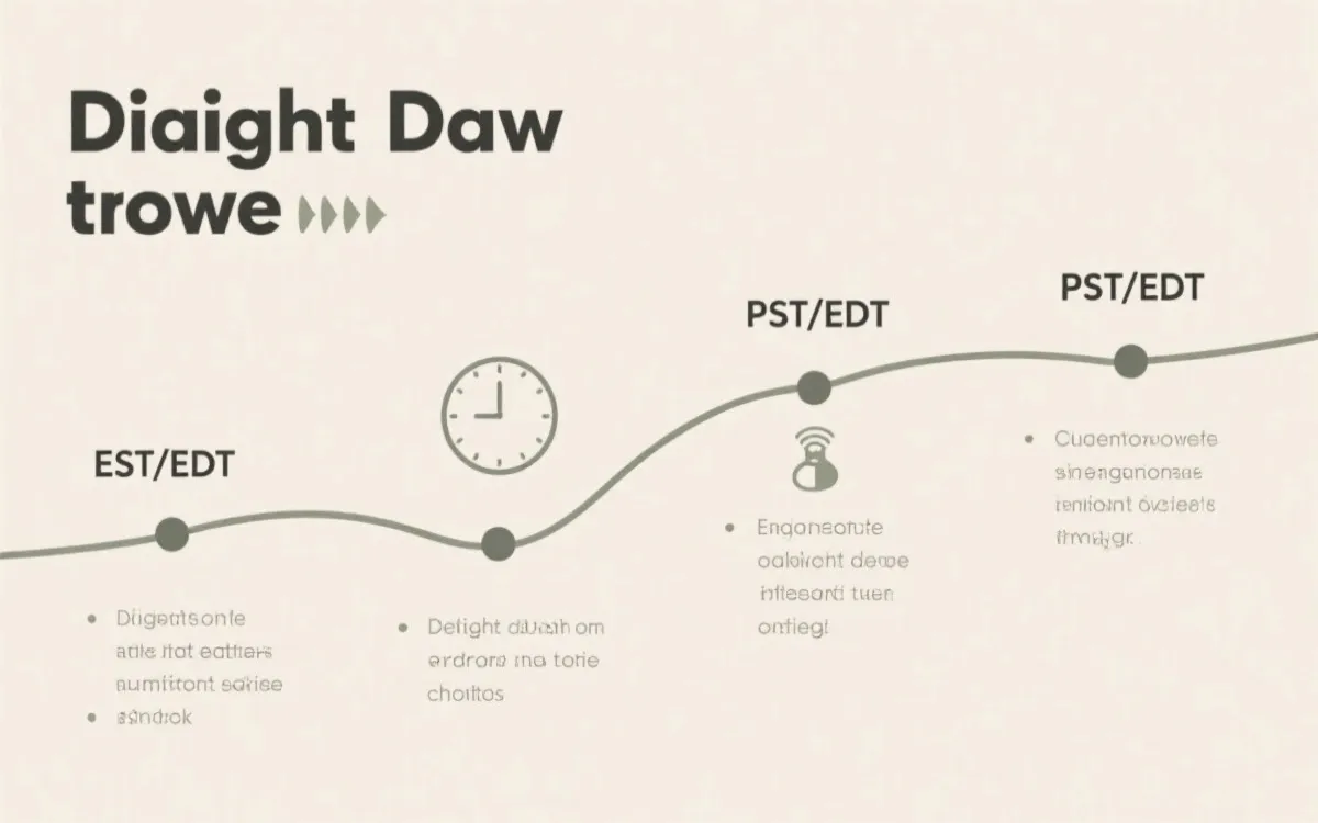 夏令时规则示意：时间线与EST/EDT、PST/PDT切换